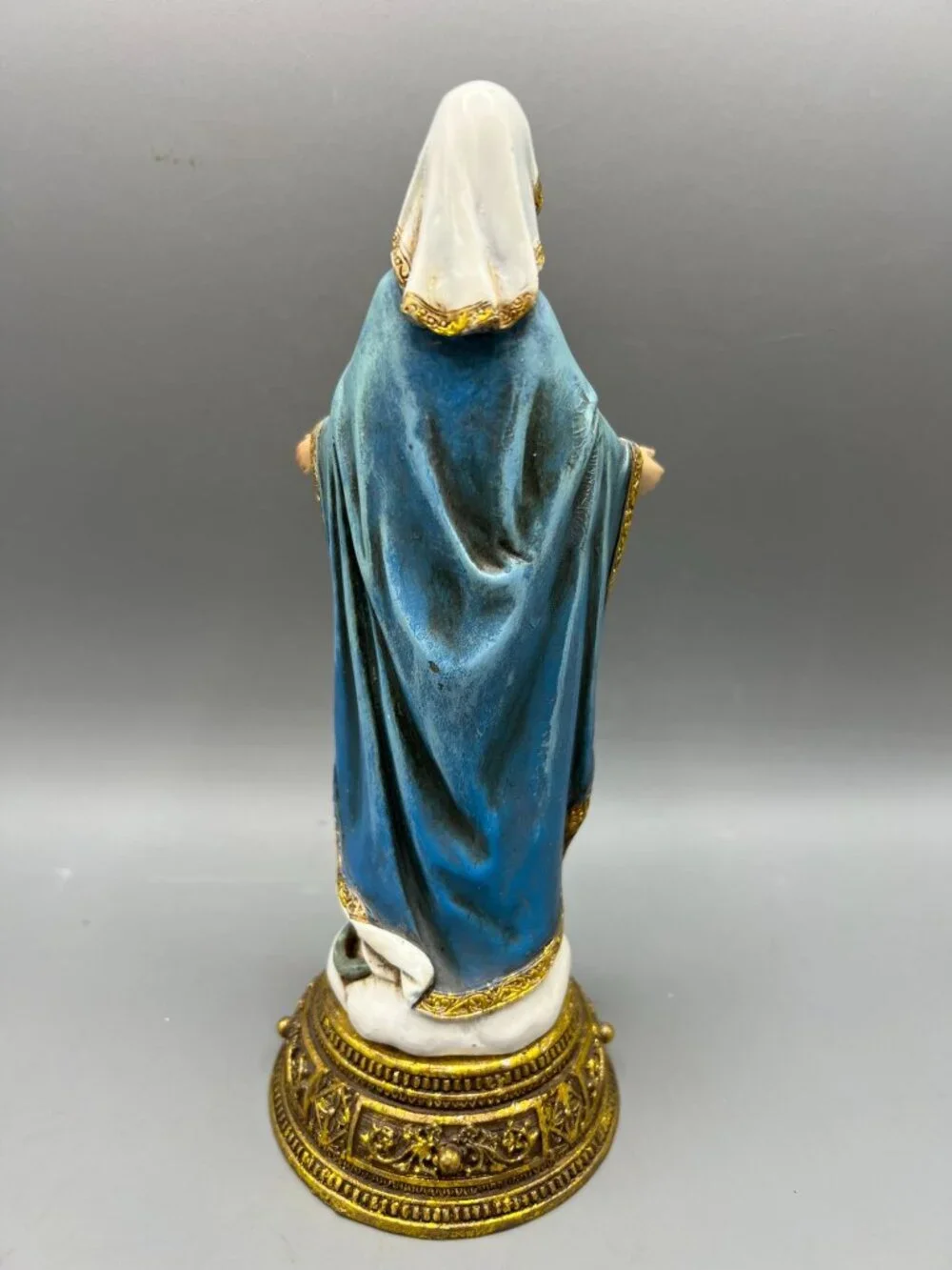 Virgin Mary Lady of Grace Figurine Prayer Scroll Hidden Drawer 8